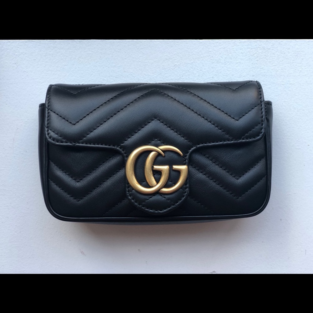 Authentic Gucci Marmont GG micro bag/nano in Black